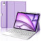 JADEMALL Clavier avec Touchpad pour Air 11 M2/M3 2024/2025, Coque iPad Air 11 Pouces M2/M3 avec AZERTY Français Clavier Détachable avec Trackpad, Violet Clair