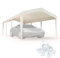 MEI&CO Carport Canopy 3 'x20' Ersatzabdeckung, 3-lagiges 300D Oxford + PU, wasserdicht & UV-geschützt, Garage Top Tarp Shelter Cover mit Ball Bungee Cords, Autoabdeckung Zelt (Rahmen nicht im