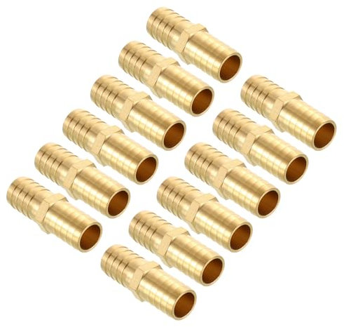 Kozelo Pack of 2 Brass Hose Barb Fittings 3/4(19mm) Hose Barb to 3/4(19mm) Fittings for Water Air Oil Gas Fuel Pipe Connections
