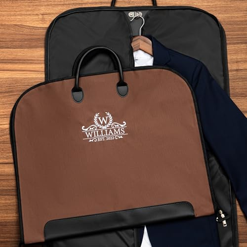 Sac de costume personnalisé pour homme et femme, sac à vêtements de voyage avec poignée en cuir pour costumes, robes, manteaux, smokings