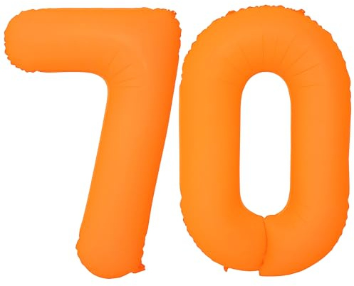 Orange Birthday Number 70 Balloon 40IN Fluorescent Orange 70 Balloon | For 70th Glow In The Dark Orange Birthday Decorations 70 Year Old Wedding Fluorescent Party Supplies