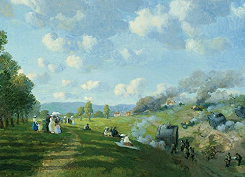 Inkognito Postkarte Kunst und Humor von Michael Sowa - Motiv: Panzerschlacht bei Fontainebleau, Anlass: Grüße, Kunst und Gemälde, Künstler/Verlag Michael Sowa, Art-Nr.: 15040, Größe: A6