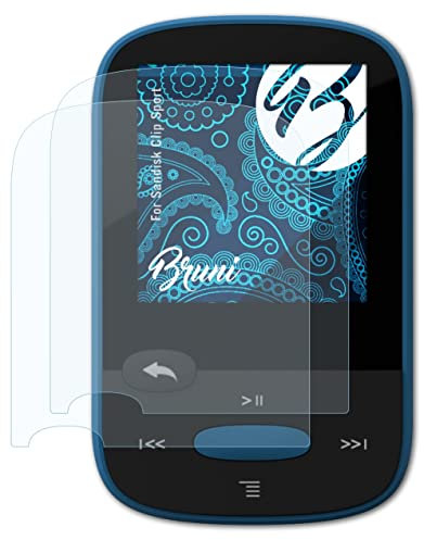 Bruni Schutzfolie passend für Sandisk Clip Sport, Folie glasklare Displayschutzfolie (2X)