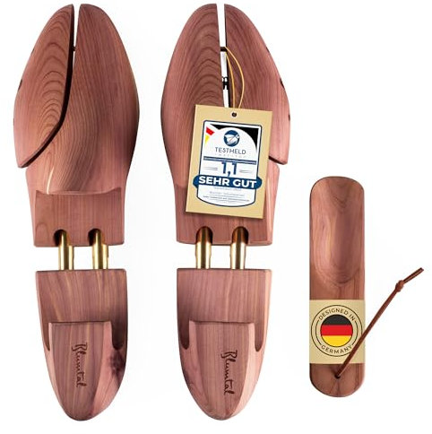 Blumtal TESTSIEGER Premium Schuhspanner Zedernholz - Schuhspanner Herren und Damen inkl. Schuhlöffel - Schuhdehner ergonomisch - Schuhweiter - Shoe Stretcher pflegend und geruchsbindend - Größen 38-47