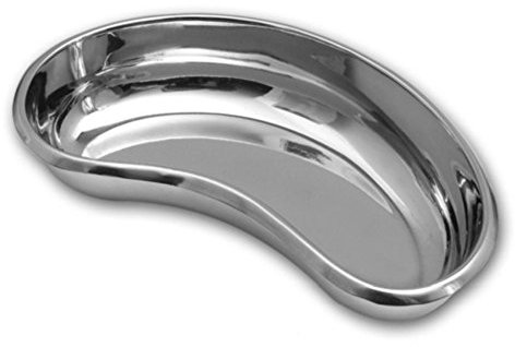 SS Surgical Kidney Dish Curved Shape 6 Dish Basin Stainless Steel Tray for Medical, Dentistry, Veterinary Lab Use
