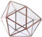 D DOLITY Klare Geometrische Glas Terrarium Schmuckschatulle Gewächshaus Pflanzgefäß Kerzenhalter - 12 x 12 x 12cm Kupfer