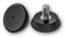 OL Lot de 2 pieds de meuble/vis d'équilibrage du sol en plastique avec boulons filetés en acier galvanisé noir (M 8 x 40 mm, pied 45 mm)