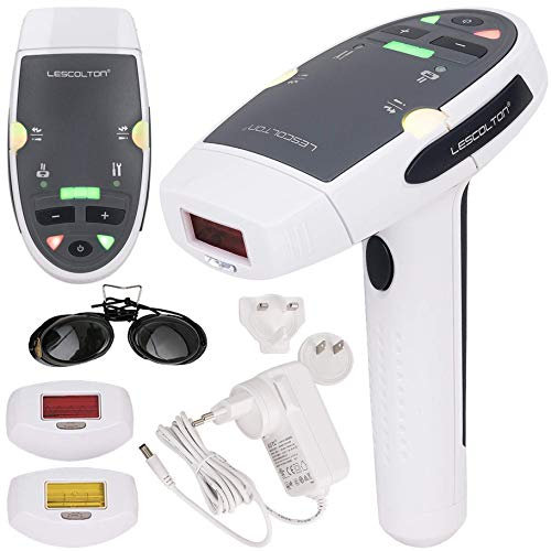 LESCOLTON IPL T006 – Laser-Epilierer für langanhaltende Haarentfernung – Hautfarbsensor – 5 Leistungsstufen – 300.000 Impulsen - Heimgebrauch – Schmerzlos – Inklusive Schutzbrille