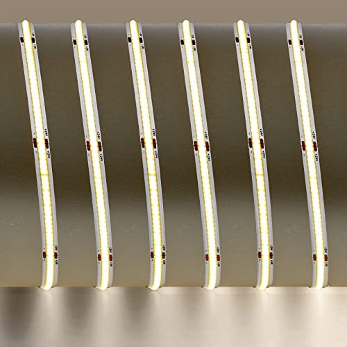 Alupona COB LED Streifen 11W/m 24V 384leds/m CRI90 warmweiß IP20 (2 Meter) energiesparende LED stromsparend