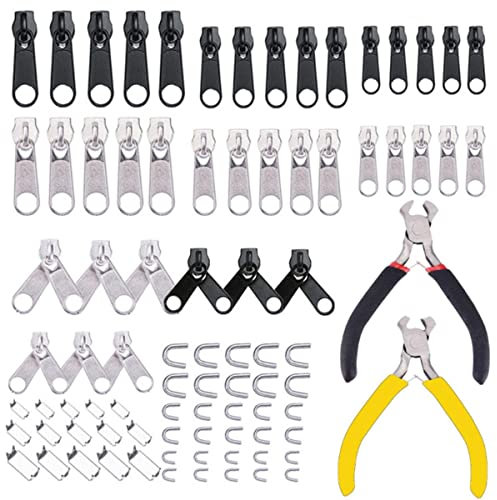 85 teile/satz Reißverschluss Reparatursatz Nähjacke Schieber Installieren Zange Metallschloss ziehen -default