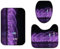 RLYXGS Nacht Badezimmermatten und Teppiche 3-Teiligs Set Musikbrunnen Flanell Memory Foam rutschfeste Matten und Badteppich,Violett Toilettendeckelabdeckung,Badvorleger Badgarnitur WC Vorleger