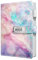 Huamxe Diary with Lock, Personal Locking Journal for Women girls, Leather Hardcover Notebook A5 5.9 x 8.7, 200 Pages Thick Paper, Cute Refillable Journals for Writing Journaling, Colorful Marble