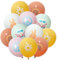 50 Stück Groovy Retro Hippie Luftballons Mädchen Party Thema Lächeln Gesichter für Geburtstag Themenparty für Jungen und Mädchen Retro verschiedene Muster Party Decor Karneval Dekoration