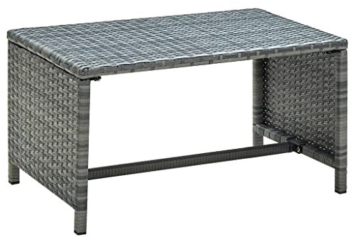 vidaXL Couchtisch Beistelltisch Gartentisch Balkontisch Teetisch Tisch Kaffeetisch Gartenmöbel Rattantisch Anthrazit 70x40x38cm Poly Rattan