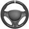 MEWANT Lenkradbezug für BMW 1 Series E81 E82 E87 E88 / 3 Series E90 E91 E92 E93 325i 330i 335i E87 120i 130i 120d - PU-Kohlefaser & Wildleder - Schwarz, Carbon Fiber