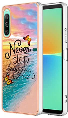 HAOYE Hülle für Sony Xperia 10 IV, Ultra Dünn Elegantes Muster Matt Weich Silikon Handyhülle Schlank TPU Bumper Flexible Schutzhülle Soft Gummi Cover, Schmetterlingstraum