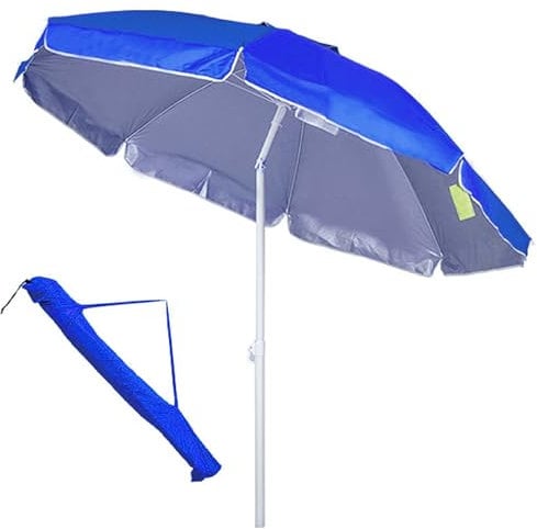 KOKOBOX OMBRELLONE da Spiaggia Inclinabile 200CM + Sacca da Trasporto + Protezione Solare UV50+ Obrellone da Balcone/Giardino/Terrazzo/Piscina/Pesca Esterno Antivento Portabile - Blu