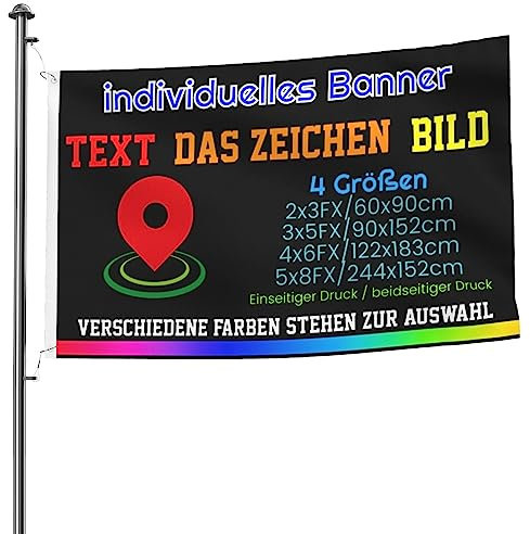 Fahne Selbst Gestalten, Outdoor Flagge, Bauernhaus-Dekoration, (ohne Fahnenmast) individuelles Wörter/Logo/Bild/Farben, Für Den Innen - Und Außenbereich