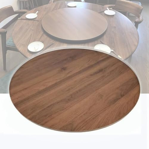 EMENAR Grand Plateau Tournant Lazy Susan en Bois, Plateau Tournant De Salle À Manger À Domicile, Plateau De Service Rond, Plateau Rotatif De Table 80cm 100cm (Color : Walnut, Size : 80cm/30inch)