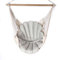 Love Gifts® Hängesessel mit 2 Kissen Muschelform und Deckenhaken-Kit 130/100 cm - 150kg Belastbar, Hängestuhl für Erwachsene & Kinder, Hängesitz Aufhängung Indoor, Farbe grau