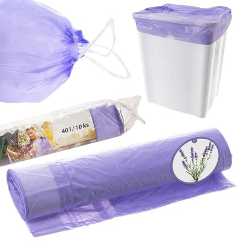 orion group Bolsas de basura perfumadas con aroma a lavanda, 40 l, 10 unidades