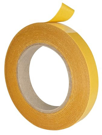 Klebeshop24 Klebeband doppelseitig dünn | Handreißbar | Stark und permanent klebend | Universalklebeband für fast alle Untergründe in Industriequalität (12mm x 10 m)