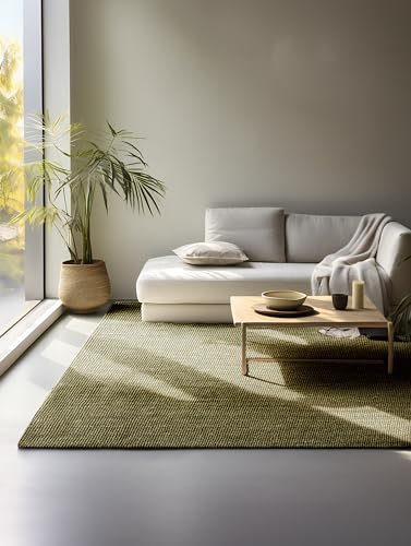 Hanse Home Jute Teppich – Natur Wohnzimmerteppich aus 100% Jute - Handgewebt & Umweltfreundlich – Boho Naturfaser Juteteppich für Wohnzimmer, Schlafzimmer, Esszimmer – Grün, 160x230cm
