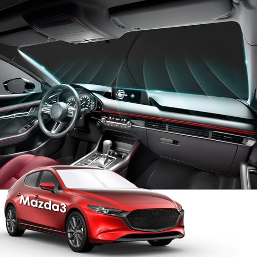 WEIPIN Parasol Compatible con Maz-da 3 Sedan 2019-2025 Parasol de Coche para Parabrisas Delantero para Maz-da 3 Accessori con refrigeración Anti UV, protección Interior