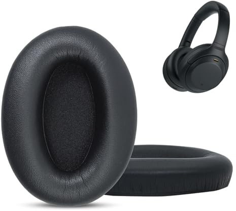 Replacement 1000XM3 Earpad for Sony WH-1000XM3 Over-Ear Headphones, XM3 Earpad Cushions Added Thickness with Protein Leather, Noise Isolation Memory Foam (Black)