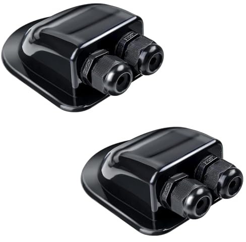 Casquillo de Cable,2 Piezas Pasacables de Techo, Pasacables Impermeables para Cables, para Sistema Solar, Autocaravana, Caravana, Barco y Aire Acondicionado (Negro)