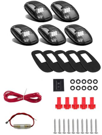 ZONTTR 9 LED Auto Cab Dach Markierungsleuchten für SUV LED DC 12V Schwarz Rauchglas Weiß Lampe Auto Außenleuchten