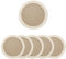Encasa XO Tovagliette da Tavola Set di 6 | Tovagliette Rotonde in Cotone - Diametro 33 cm | Beige e bianco sporco | Stile a Coste Fatto a Mano