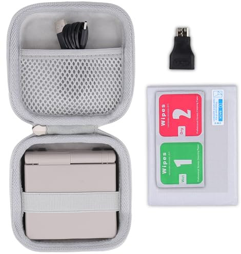 Khanka Custodia rigida per console di gioco portatile retrò RG35XXSP, 1 protezione per lo schermo, console di gioco RG35XXSP non inclusa. (Bianco)
