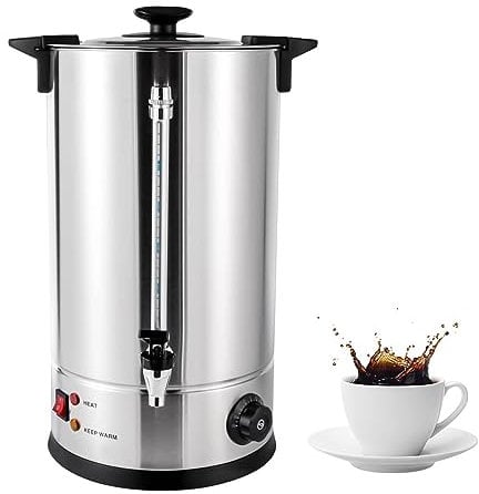 Commercial Coffee Percolator Stainless Steel Urn - Quick Brewing Hot Beverage Dispenser for Home Party, Office, Hotel - Keep Warm Hot Water Maker