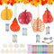 10 Stück DIY Kürbis Windspiel Bastelset Kinder, Holz Herbst Windspiele zum Bemalen mit Hängendem Klangspiele Kreativsets mit Diamant Aufkleber Geburtstag Geschenke für Mädchen Jungen