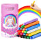 JYPS Einhorn Waschbar Wachsmalstifte für Kleinkinder, 24 Farben Buntstifte Set mit Stifthalter, Ungiftige Sichere Kleinkindmalstifte ab 1-3 jahr, Malzubehör Geschenk für 5 6 7 8 Mädchen