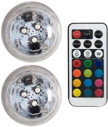 Small Submersible LED Light - Waterproof Fountain Light | Color Battery Powered Fountain Light, Flameless Underwater Lights with Remote Control for Aquarium, Swimming Pool