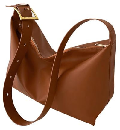 Women's Vintage PU Leather Tote Bag - Large Hobo Shoulder Bag With Zip for Shopping, School - Soft Multifunctional Messenger Handbag - Ladies Cross Body Bag - Gift for Girls