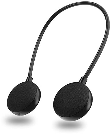 XIKDJ NEW Neck Bluetooth Speaker, Waterproof Wireless Bass Surround Stereo Loudbox, Support SD-Card with Microphone Portable Outdoor Audio for Gaming.,Black