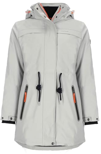 Coastguard Damen PU-Kurzmantel mit Futter - Regenmantel mit abnehmbarer Kapuze