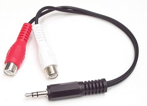 Criprix Cable Adaptador de 15cm de Audio Estéreo Mini Jack de 3,5mm Macho a 2x RCA Hembra
