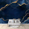 Papier Peint Panoramique Marbre Or Bleu 500x280 cm Papier Peint Photo Mural Intissé, Poster Tapisserie Mural Personnalisé 3D Pour Salon Chambre Décoration Murale