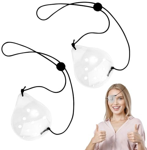 Lot de 2 Cache Œil Transparent, Après Chirurgie de la Cataracte avec Sangle Réglable pour la Protection Des Yeux Protection Oculaire Portable pour Dormir Après Une Chirurgie Accessoires