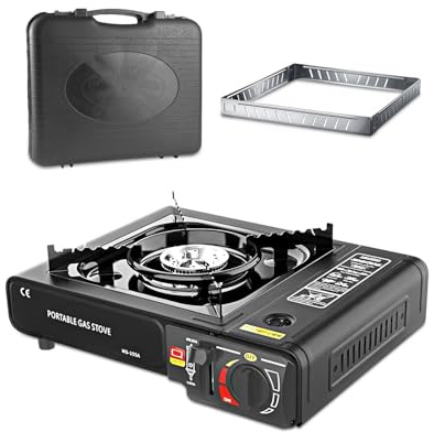 Olutula Windproof Portable Gas Stoves Compact and Durable Camping Stoves with Carry Case, Camping Stove Gas Portable Perfect for Outdoor Cooking and BBQ