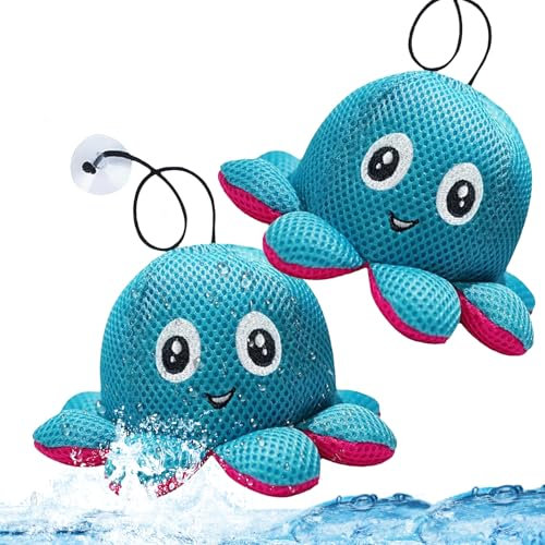 2 Pièces Octopus Absorbeur Gras Piscine, 120g Fleur Piscine Absorbante, 17.5x8.5 Cm Balles Filtrantes Spa, Mousse Réutilisable pour Spas, Piscines, Jacuzzs