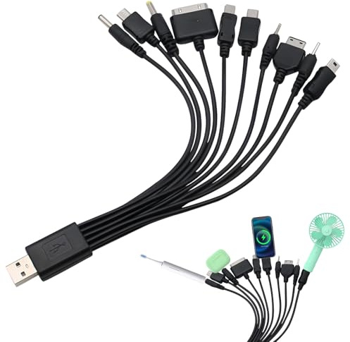 10-in-1 Universal Charging Cable,10 in 1 Universal Phone Charger Cable, Multi-Head USB Charger Cable Compatible with Samsung/LG/Huawei/ZTE/Sony/Nokia/PSP