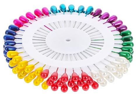 LXUEJIE 120 Stk Buntkopf Stecknadeln Mehrfarbig Nähnadeln 4 cm Stecknadeln | Nähstifte Edelstahl Schneiderin Pins Kunststoffkopf Abstecknadeln für Stoff Schmuck Basteln Nähprojekte