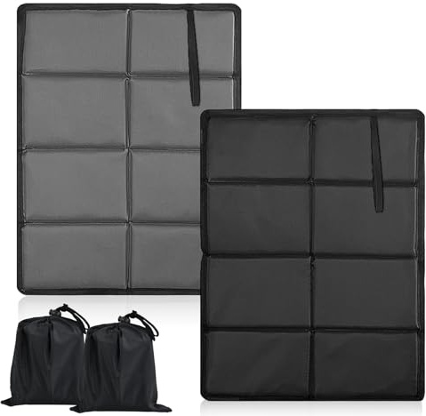 Aohyue 2 Pièces Tapis Siège Extérieur, 39 x 29 cm Coussins de Siège Pliable, Étanche Tapis Camping Portable, pour Camping, Randonnée, Jardin, Voyage, avec 2 Sacs de Rangement