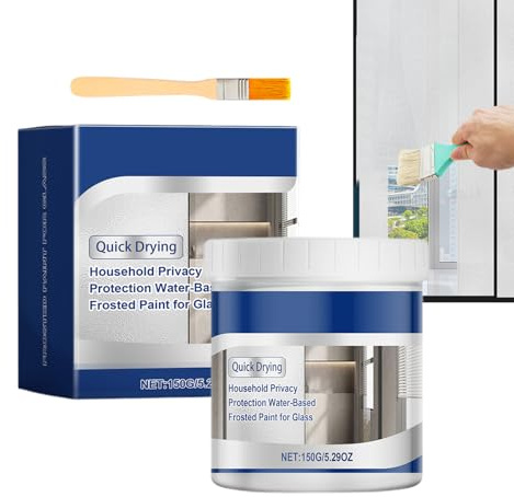 JINGLING Peinture Effet Givré pour Verre | Peinture Givrée à Base d'Eau Intimité - Revêtement Décoratif Pour Les Fenêtres - Pour La Salle De Bains La Chambre La Douche L'Automne L'Hiver Le Balcon La