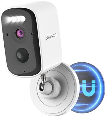2.5K Überwachungskamera Aussen Akku, Aussenkamera Wlan Kabellos Akku 2.4GHz | Nachtsicht, Bewegungserkennung, Magnetische Montage, IP65 Wasserdicht für Außen/Innen (Akku)